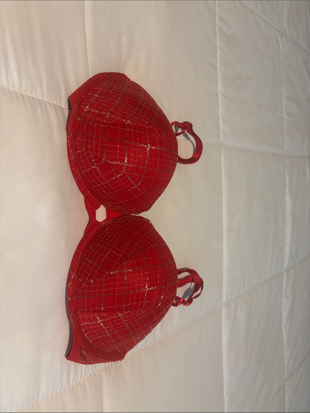 Victoria's Secret Red Glitter Push-Up Bra